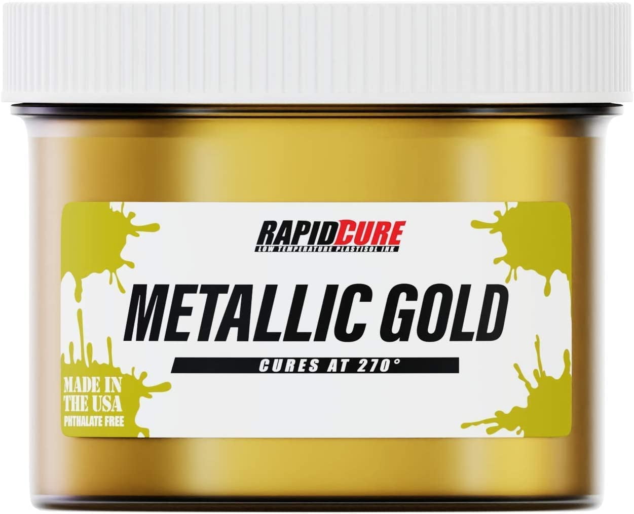 Rapid Cure Metallic Gold Screen Printing Ink (Pint 16oz.) Plastisol