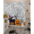 thumbnail image 4 of Halloween Shower Curtain Set ，Waterproof Fabric Shower Curtains Vintage Yellow Pumpkin Tombstone Cat Shower Curtains for Bathroom,Bathroom Decor 72"x72", 4 of 6