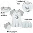 thumbnail image 2 of Give Me A Break I'm New Here Funny Dresses For Baby, Newborn Babies Skirts, Infant Princess Dress, 0-24M Kids Graphic Clothes (Gray Raglan Dresses, 6-12 Months), 2 of 5