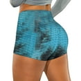 thumbnail image 3 of Gibobby Pantalones de Casuales Bolsillos Biker Yoga Tie-dye Mujer Pantalones cortos elásticos Running Fitness Pantalones arrugados Pantalones de yoga(Azul， XL), 3 of 4