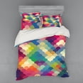 thumbnail image 2 of Ambesonne Abstract Bedding Set 3 Pcs, Colorful Retro Scales, Twin XL, Multicolor, 2 of 3