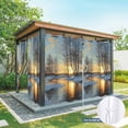 thumbnail image 6 of Outdoor Curtains for Patio Waterproof, Winter Sunset Outdoor Privacy Panels Grommet, Nature Forest Snow Landscapes Blackout Outside Curtains for Porch/Cabana/Pergola/Gazebo 54"x108", 2 Panels, 6 of 8