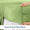 thumbnail image 6 of 700 Thread Count 4 Piece Quality Sheet Set 18 Inch Deep Pocket 100% Egyptian Cotton Color Sage Solid Size Twin, 6 of 7
