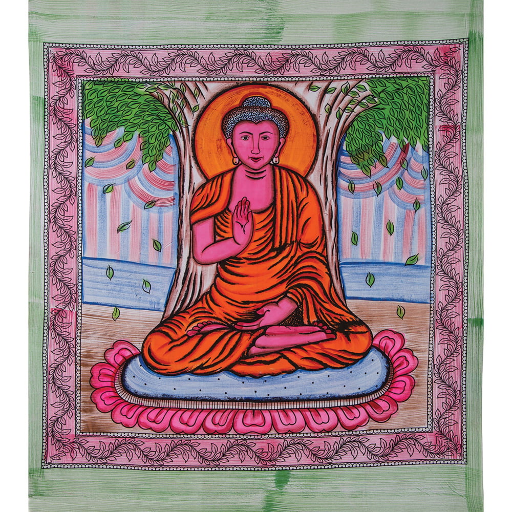 Tapestry Huge Wall Hanging decor Cotton Fabric BUDDHA 43" X 30" Poster size 