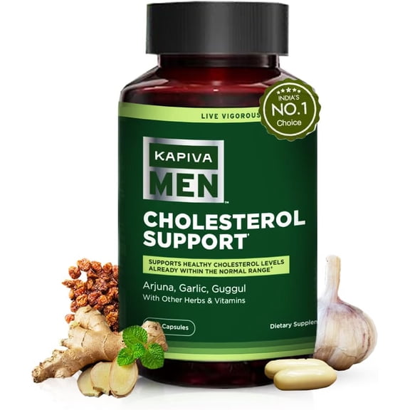 Kapiva Herbal Wellness Supplement with Arjuna, Garlic, Guggul & Essential Vitamins | 120 Capsules | 60-Day Supply | Plant-Based Formula for Daily Vitality