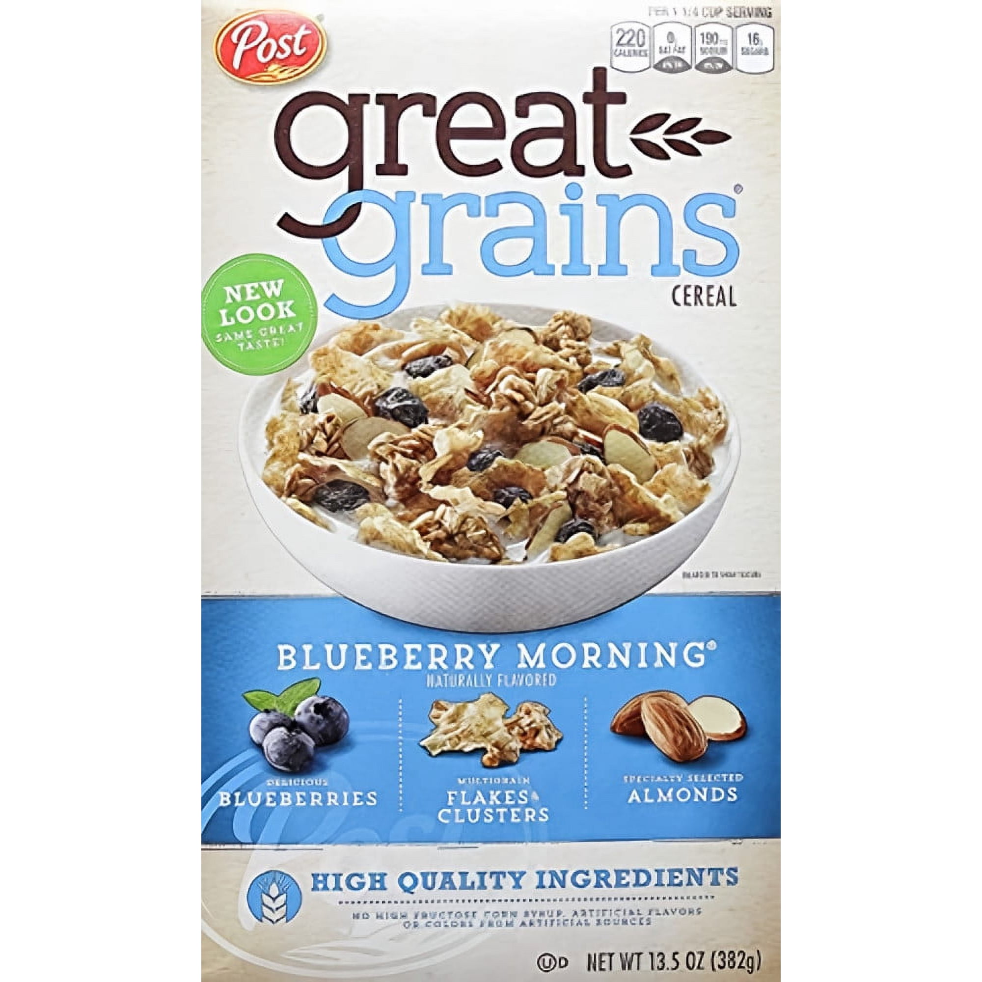 Post Great Grains Blueberry Morning Cereal 13.5 oz (Pack of 2)