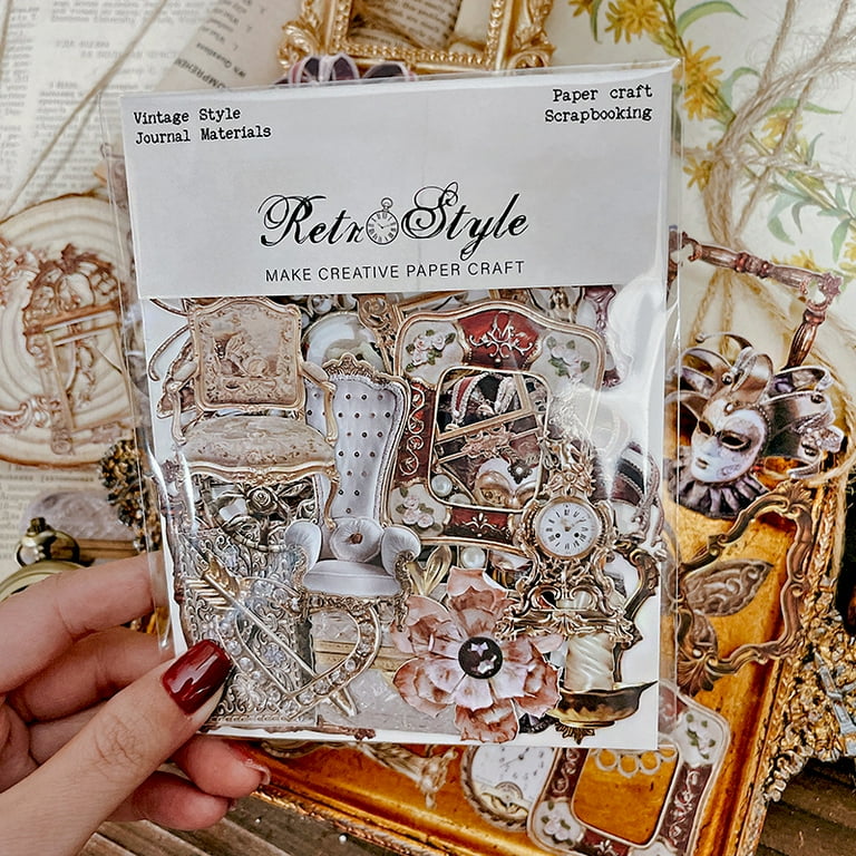 HASTHIP® 800 Sheet Vintage Scrapbook Aterial Paper Set, Ini Dictionary For Journaling DIY