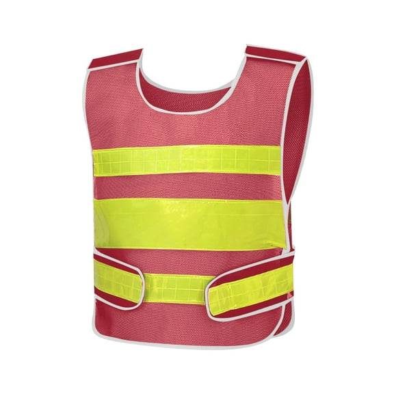 Fewfanhot Men's Safety Vest High Visibility Reflective Vest with 3 Stripes for Construction Road Work Night Running Cycling Breathable Mesh Waistcoat