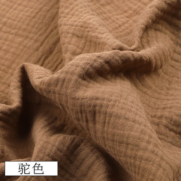 XmhyTop-A Cotton Double Gauze Fabric - 100x130cm Piece for DIY Sewing Projects, Boho Home Decor Lightweight Apparel,Brown