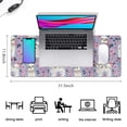 thumbnail image 5 of Long Mouse Pads for Desk,Bichon Dog Purple Florals Desk Mats on Top Of Desks, Desk Mouse Pad Extra Large with 3mm Non-Slip Base and Stitched Edge for Gaming,Office,Work,Home 31.5"x11.8", 5 of 6