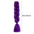 thumbnail image 3 of Stretched Braiding Hair, 24 inch Long Hair Extensions for Braids, Synthetic Braiding Hair, Professional Synthetic Fiber Crochet Twist Braids, Purple, 3 of 6
