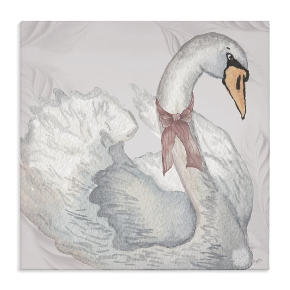 Stupell Industries Traditional Subdued Classic Swan Canvas Art, 17 x 17, by Elizabeth Medley