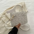 thumbnail image 7 of Fashionable Minimalist Women’s Shoulder Bag - Sleek Small Square Crossbody Handbag, Stylish Messenger Bag with Wallet Function, Durable Fabric Purse for Use, Work/Casual Outings, 8.5*6.3in, White, 7 of 7