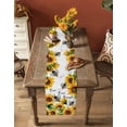 thumbnail image 4 of Sunflower Bee Burlap Cotton Table Runner 14x72 Inches Long, Vintage Yellow Floral Farmhouse Watercolor Farmhouse Table Runners, Outdoor Dining Tablecloths Decor for Baby Shower/Party/Wedding, 4 of 6