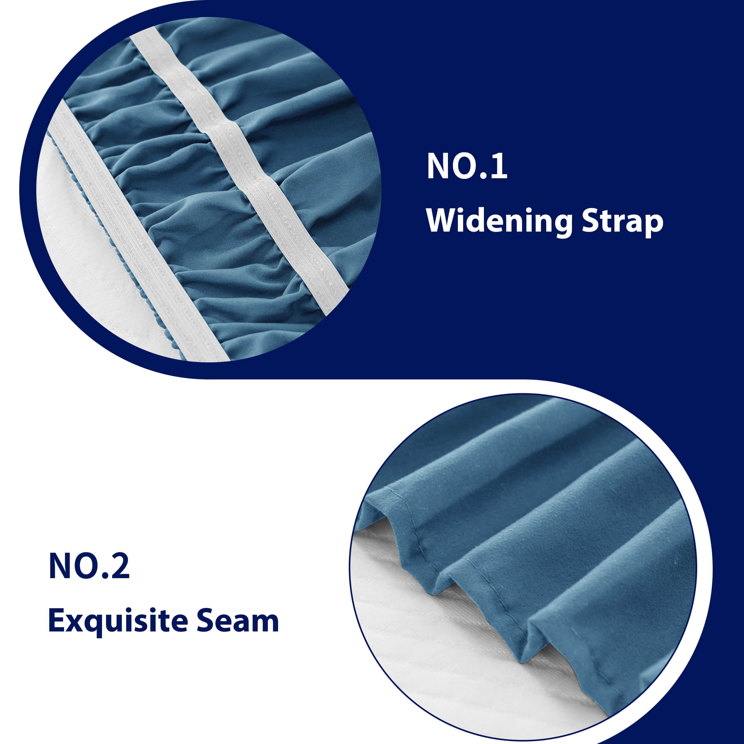 Subrtex Bed Skirt Wrap-Around Dust Ruffle Elastic 16 Inch Bed Cover, Full, Peacock Blue