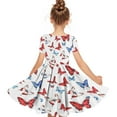 thumbnail image 4 of Feancey Cute Dresses for Toddler Girls Butterfly Print A-Line Dress Short Sleeve Casual Ruffled Hem Dance Dresses Summer Flowy Swing Dress White 14 Years, 4 of 6
