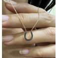 thumbnail image 3 of Om Jewels Blue Cubic Zirconia Horse Shoe Pendant Necklace 14K Yellow Gold Finish, 3 of 4