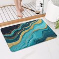 thumbnail image 4 of Blue Gold Wave Marble Pattern Bathroom Rugs Mat,Non Slip Microfiber Bathroom Rug,Rubber Backing,Soft Bathroom Mats for Bathroom Floor,Tub and Shower,17x27in(43x68cm), 4 of 5