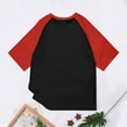 thumbnail image 4 of Boy's and Girl's 3/4 Sleeve Baseball Shirts Loose Fit Raglan Tshirt Summer Casual Round Neck Shirt Kids Colorblock Graphic Tee, 4 of 4