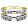 White Sapphire in Sterling Silver Traditional Cathedral Ring Enhancer (0.39ct)