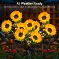 thumbnail image 7 of PUCACHI 2 Pack Solar Lights Outdoor Garden Decor - 3D Sunflower Design, IP65 Waterproof, Auto On/Off, Warm White LED, Easy Install for Yard, Patio, Pathway, 7 of 7