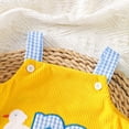 thumbnail image 6 of CAICJ98 Baby Boy Girl One Lucky Duck Birthday Outfit Summer Sleeveless First Birthday Overalls Mallard Duck Romper Plaid Bodysuit Hunting Clothes (Yellow,12-18 Months), 6 of 7