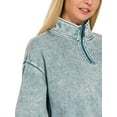 thumbnail image 3 of Zenana Acid Wash Fleece Half Zip Sweatshirt, 3 of 3