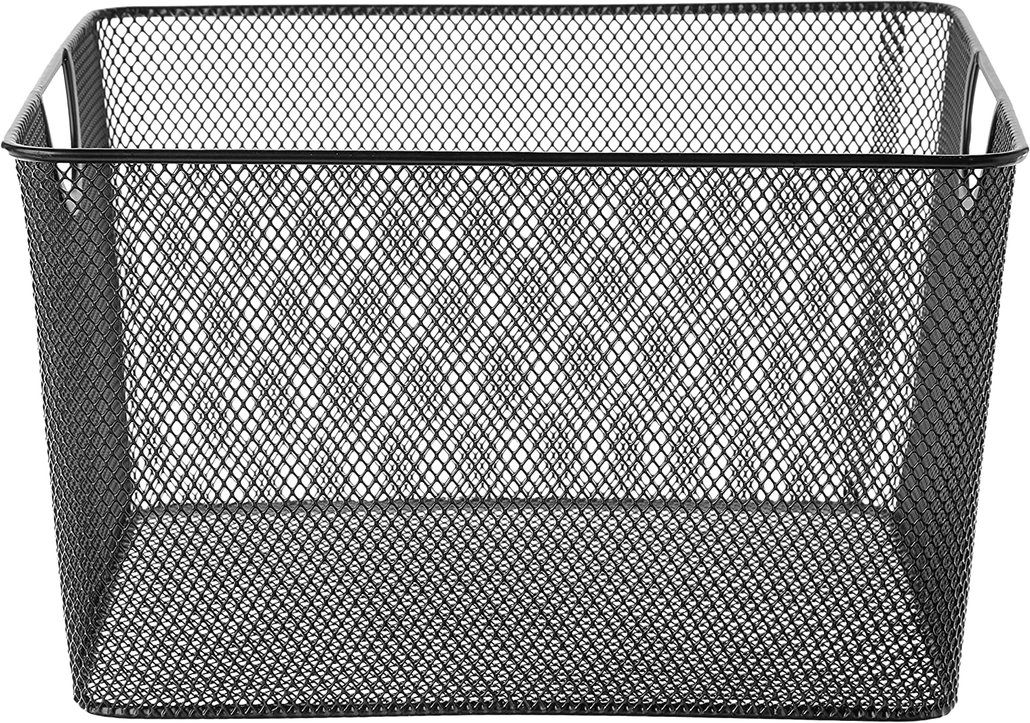 Ybm Home Household Wire Mesh Open Bin Shelf Storage Basket Organizer, 10” x 9” x 6” (12-Pack), Black