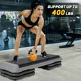 thumbnail image 2 of WLTER 43" Workout Aerobic Exercise Step Platform, Adjustable Aerobic Steppers for Exercise with 4 Removable Risers for Home Gym Strength Training, 2 of 9