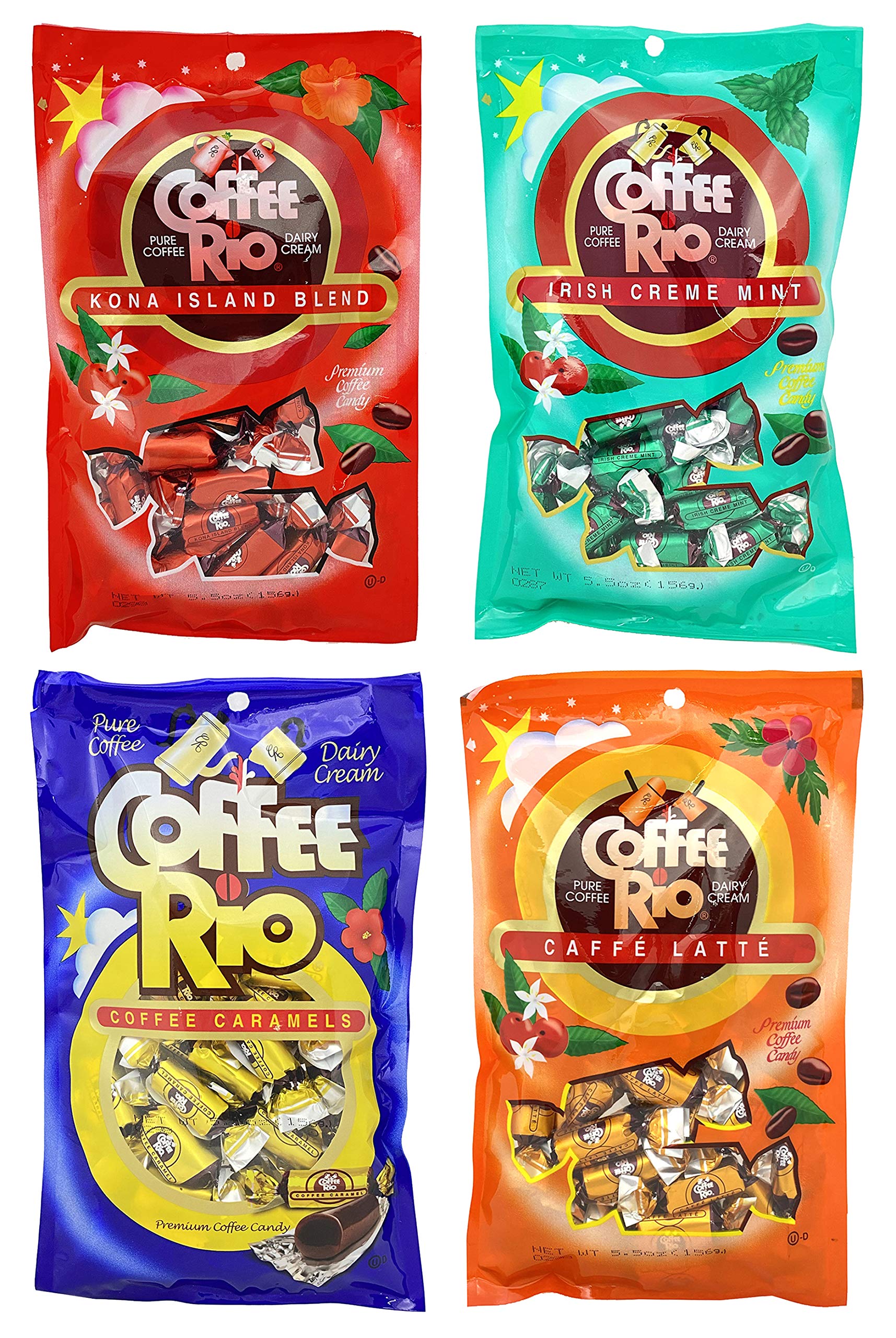Adams & Brooks Coffee Rio Coffee Candy Variety Pack of 4 Original