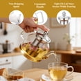 thumbnail image 5 of Aovky Glass Teapot with Infuser 40oz/1200ml, Borosilicate Glass Tea Kettle with Removable Stainless Steel Infuser, Stovetop Safe Tea Pot with Infusers for Loose Tea & Flower Blooming Tea, 5 of 7