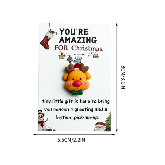 Christmas Cards Holiday Set 10 Pcs Pocket-Sized Santa Design with Organza Bags and Red Ribbons