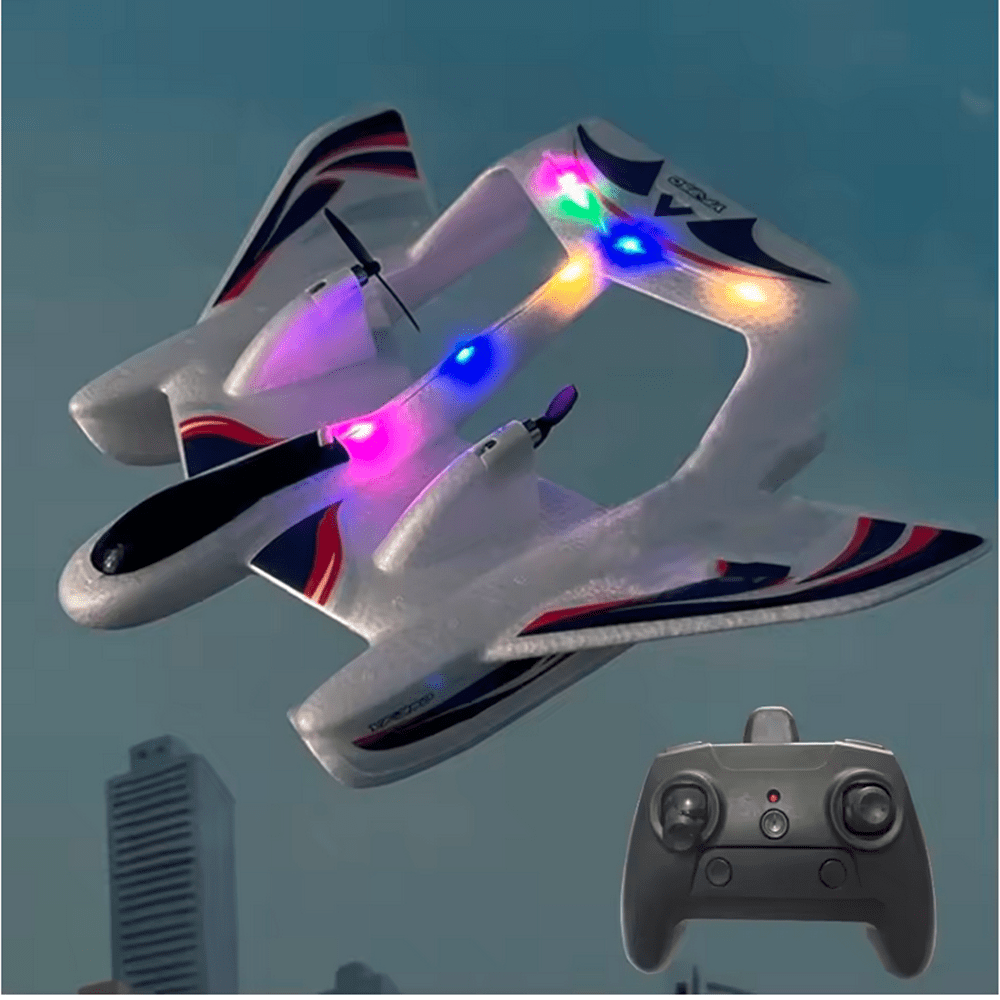 Roofworld YF-350 RC Glider Amphibious Waterproof EPP Foam Fixed-Wing Aircraft 2.4G Airplane w+ LED
