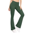 thumbnail image 5 of Tqcoqu Flare Leggings for Women,High Waist Lifting Up Yoga Pants,Business Workout Casual Slim Fit Pant for Daily,Army Green Women's S-XXL, 5 of 9