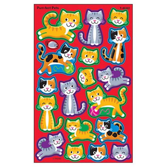 T-46342 - Purr-fect Pets superShapes Stickers-Large, 144 ct by Trend Enterprises Inc.