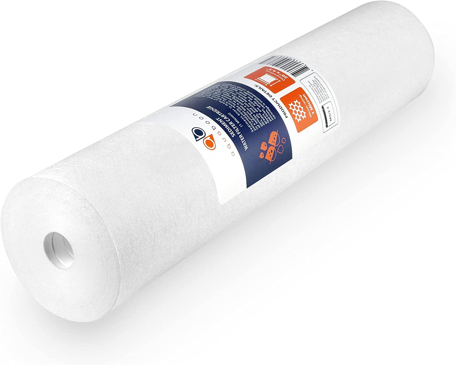 Aquaboon 6-Pack of 1 Micron 20" Sediment Water Filter Replacement Cartridge | Whole House Sediment Filtration | Compatible with AP810-2, SDC-45-2005, FPMB-BB5-20, P5-20BB, FP25B, 155358-43