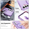 thumbnail image 5 of for Samsung Galaxy S25 Case, with Magnetic Invisible Stand [Military Drop Protection] [Compatible with MagSafe] Shockproof Slim Translucent Anti-Slip Case Cover for Samsung Galaxy S25, Purple, 5 of 6
