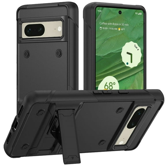 For Google Pixel 7 Hybrid Stand Military Grade Anti Drop Protection Built-in Kickstand Hard PC TPU Rubber Armor Cover ,Xpm Phone Case [ Black ]