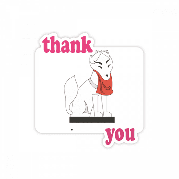 Local Japanese Famous Fox Thank You Stickers Quote Grateful