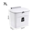 thumbnail image 2 of Bote de Basura Colgante Cubo para Cocina - 7L Cubo de Basura de Pared, Bote de Basura de Cocina con Tapa, pare Baño, Dormitorio, Oficina (Blanco), 2 of 4