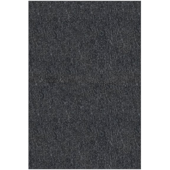 Ottomanson Non-Slip Area Rug for Living Room 6'6" x 10' Stain-Resistant Low Pile Floor Carpet, Black
