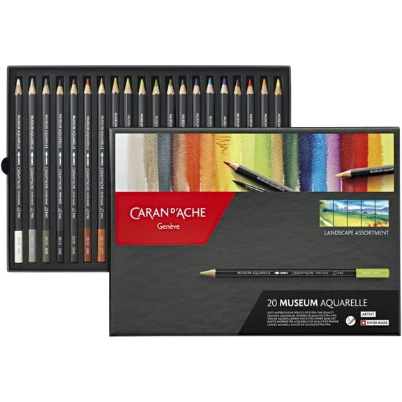 Caran D'ache Museum Aquarelle Pencil Sets Landscape Set of 20 Colours (3510.420)