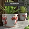 thumbnail image 2 of Red Lantern Large 20" Cherry Blossom Porcelain Fishbowl Planter, 2 of 6
