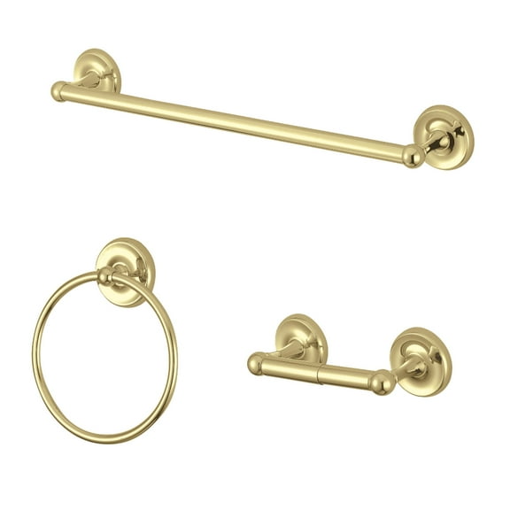 Kingston Brass Victorian 3-Piece Bathroom Hardware Set, Polished Brass Finish