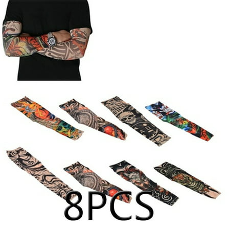 8pcs Set Body Art Arm Stockings Slip Accessories Fake Temporary Tattoo (Best Looking Sleeve Tattoos)