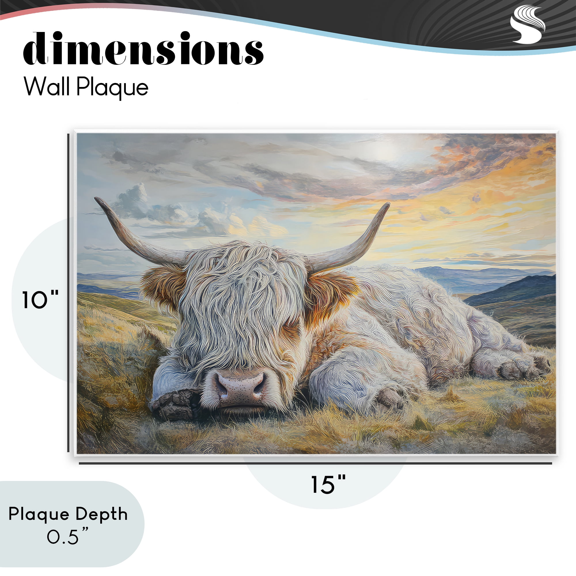Stupell Industries Sleeping Highland Cow Pastoral Wall Plaque Art, design by The Wands Want