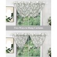 thumbnail image 4 of Green Grey Geometric Sheer Waterfall Valance Curtains for Window, Abstract Modern Twisted Lines Art Rod Pocket Sheer Topper Swag Curtains for Living Room, Kitchen 38.5"W x 47.2"L, 3 Panels, 4 of 7