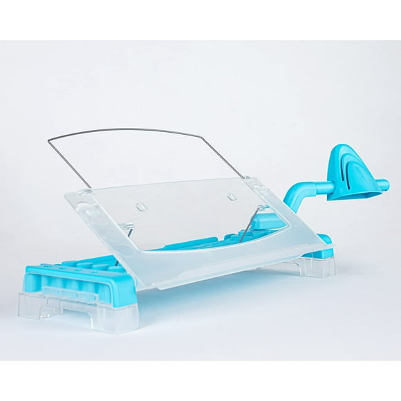 MemoScape Adjustable in-Line Document Holder for Typing | Reduce Neck Strain, Improve Focus, Boost Desk Organization, and Workflow | Paper Holder Stand for Desk and Home Office - Sky Blue (VUR 4020)