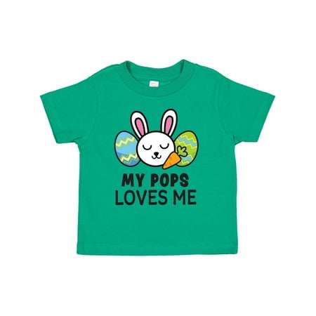 

Inktastic My Pops Loves Me with Bunny and Easter Eggs Gift Toddler Boy or Toddler Girl T-Shirt