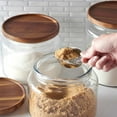 Anchor Hocking Airtight Food Storage Glass Jars with Acacia Lids, Set